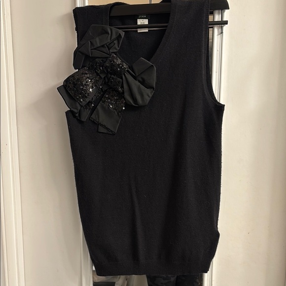 J. Crew Black Embellished Tank Top - Picture 1 of 6